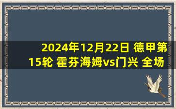 2024年12月22日 德甲第15轮 霍芬海姆vs门兴 全场录像